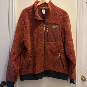 L.L. Bean Men’s Rust Orange Fleece Zip-Up Jacket